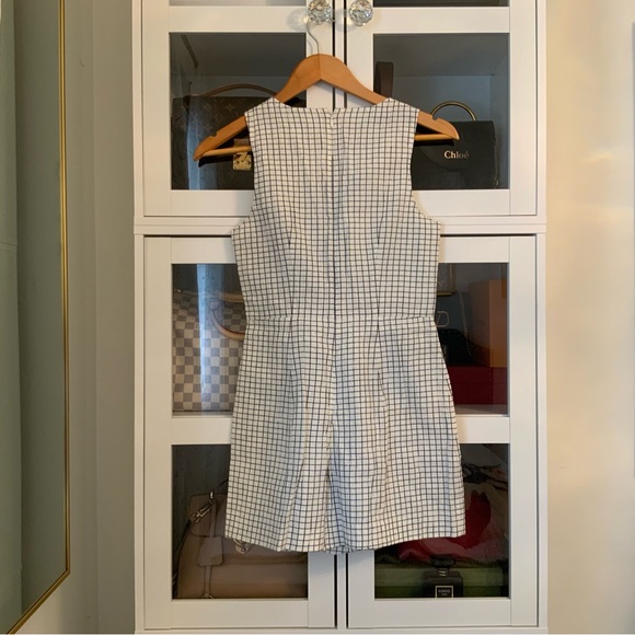 Club Monaco Cahdell Checked Romper White Size 00 - Picture 4 of 6
